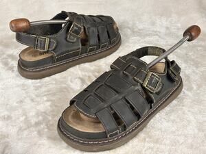 Vtg Utility Mens Chunky Fisherman Sandals Mens 10.5 Brown Dad Grunge 90s Y2K